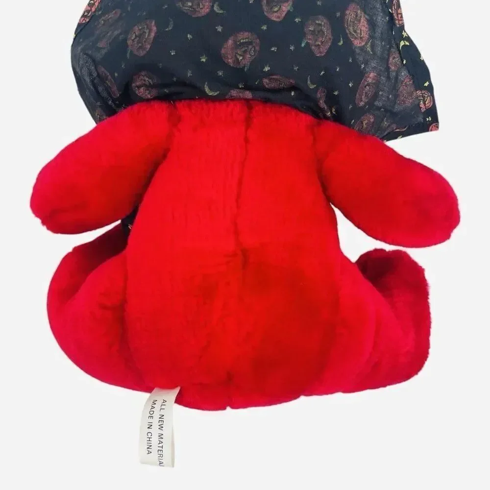 Vintage 1980s King Plush Red Devil Halloween Pumpkins Cape Jack O Lanterns Cute